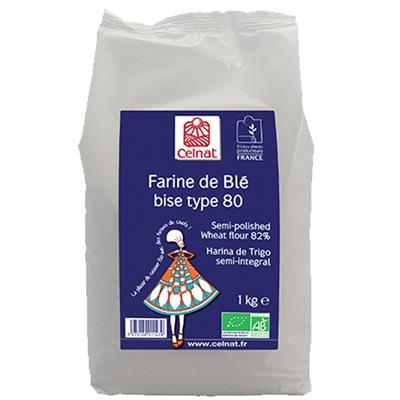 Harina de trigo semi integral tipo 80 BIO 1Kg CELNAT