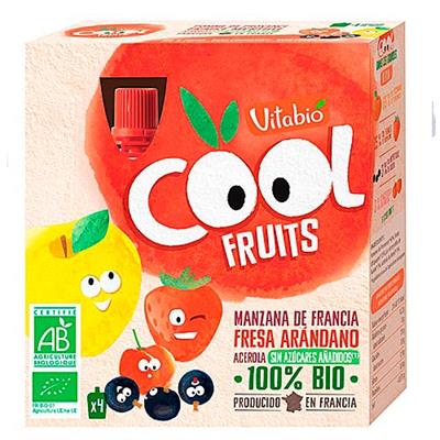 Cool fruit de manzana, fresa y arándano (4x90g) VITABIO
