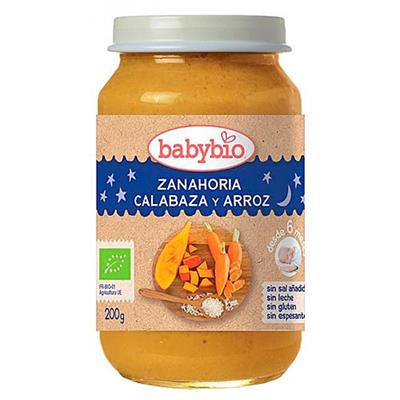 Potito de zanahoria, calabaza y arroz 200g BABYBIO