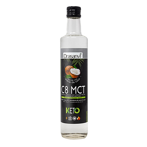 Aceite Mct C8 puro coco 100% 500ml keto DRASANVI