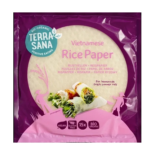 Papel de arroz sin gluten BIO 15pcs TERRASANA