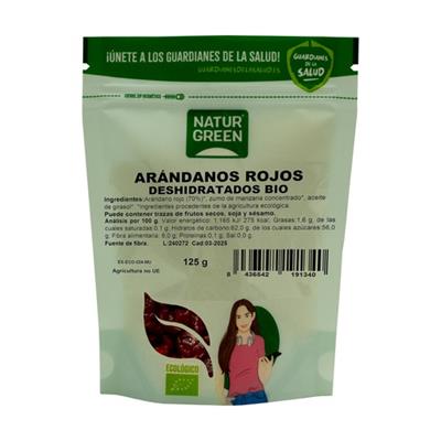 Arándano rojo deshidratado sin gluten BIO 125g NATURGREEN