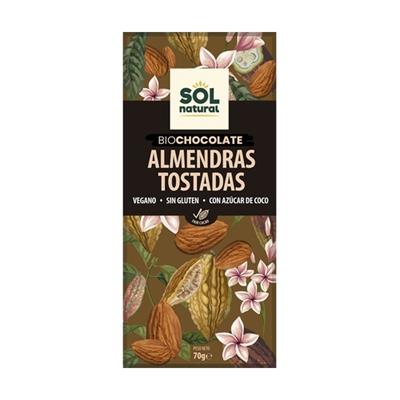 Chocolate almendras tostadas BIO 70g SOLNATURAL