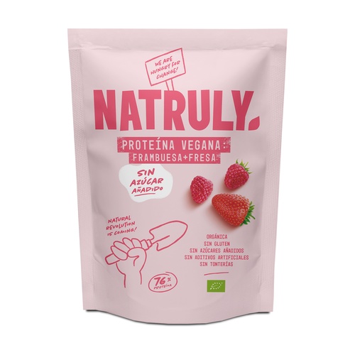 Proteina vegana fresa sin gluten BIO 350g NATRULY