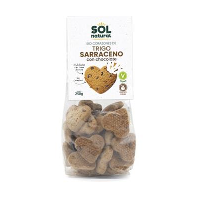 Corazones de trigo sarraceno con chocolate BIO 250g SOLNATURAL