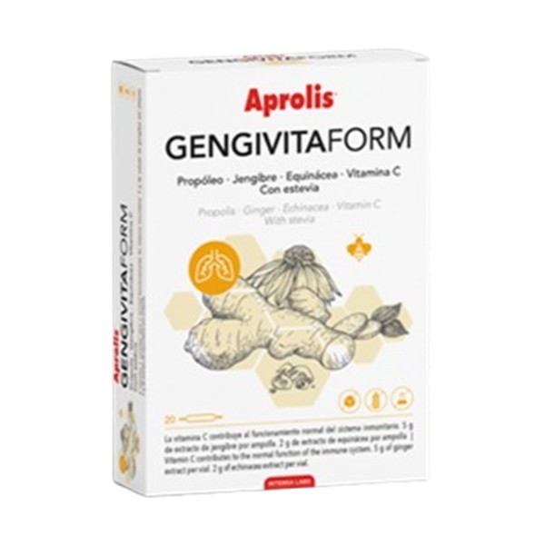 Aprolis gengivitaform (Propóleo+Jengibre+Echinácea+Vit. C) 20 ampollas INTERSA