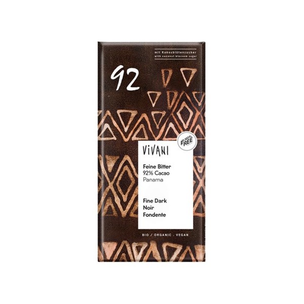 Chocolate negro 92%cacao BIO 80g VIVANI