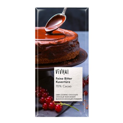 Chocolate negro cobertura postre BIO 200g VIVANI