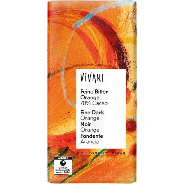 Chocolate negro 70% naranja BIO 80g VIVANI