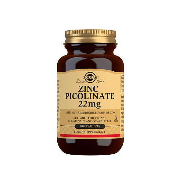 Picolinato de zinc 22mg 100comp SOLGAR