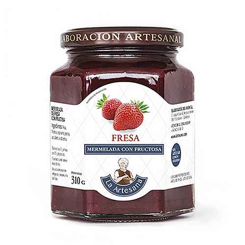 Mermelada de fresa con fructosa 320g LA ARTESANA
