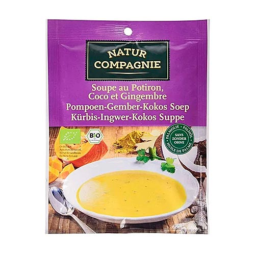 Sopa de calabaza, coco y jengibre BIO 40g NATUR COMPAGNIE