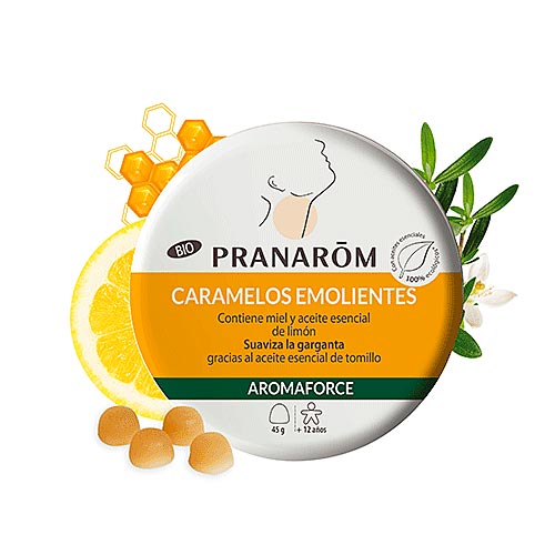 Caramelos emolientes de miel y limón BIO 45g PRANAROM