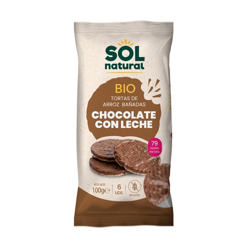 Tortas de arroz con chocolate con leche 100g SOLNATURAL