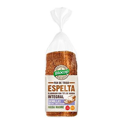 Pan de molde de espelta intergral con semillas 400g BIOCOP