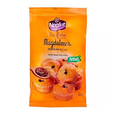 Magdalenas rellenas de cacao sin gluten Noglut SANTIVERI