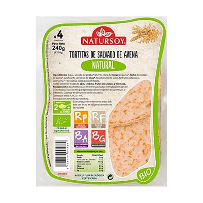Tortitas de salvado de avena natural 240g NATURSOY