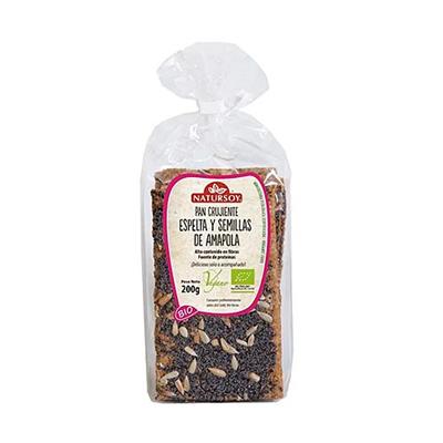 Pan crujiente de espelta y semillas de amapola 200g NATURSOY