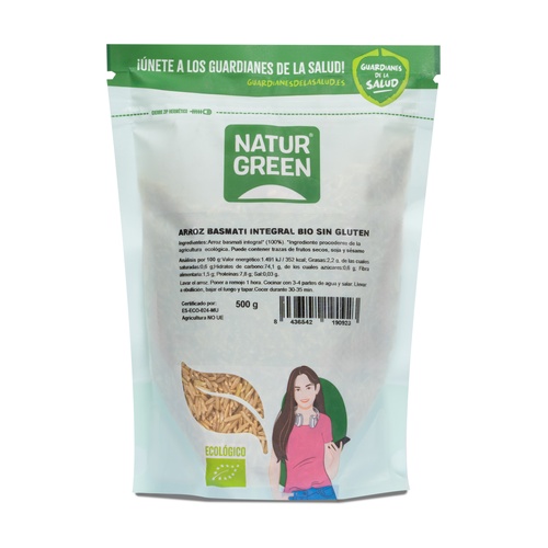 Arroz basmati integral 500g sin gluten NATURGREEN