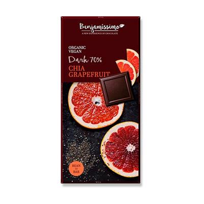 Chocolate 70% con chia y pomelo BIO 70g BENJAMISSIMO