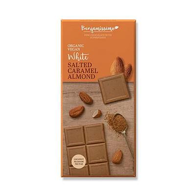 Chocolate blanco con caramelo salado y almendras 70g BENJAMISSIMO