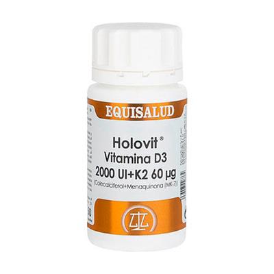 Holovit Vitamina D3 2.000 Ui+K2 60 (Colecalciferol+Menaquinona (Mk-7)50caps EQUISALUD