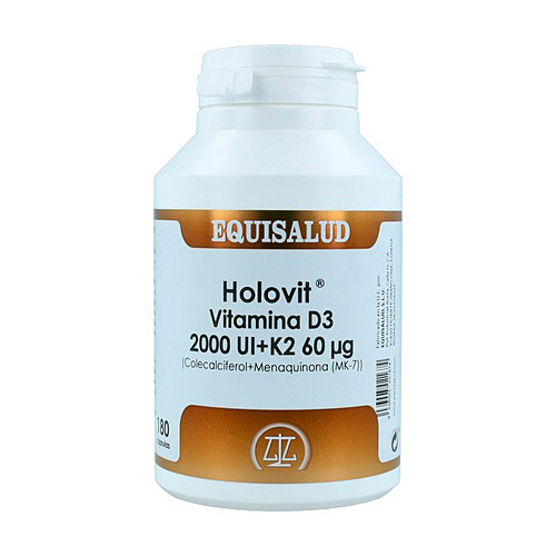 Holovit Vitamina D3 2.000 Ui K2 (Colecalciferol+Menaquinona (Mk-7) 180caps EQUISALUD