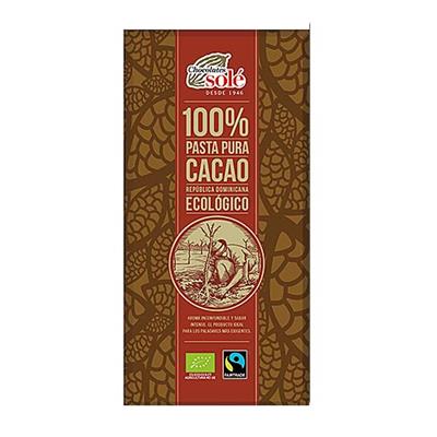 Chocolate puro 100% BIO 100g CHOCOLATES SOLÉ 
