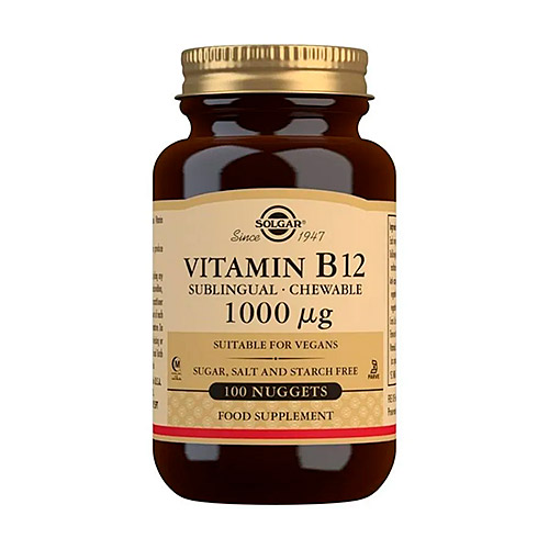 Vit B12 1000mcg (Cianocobalamina) 100comp masticables SOLGAR
