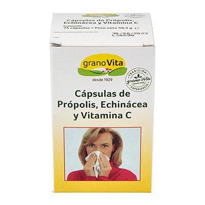 Cápsulas de Própolis, Echinacea y Vit C 75cáp 250mg GRANOVITA