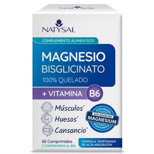 Magnesio bisglicinato 100% quelado +B6 60comp NATYSAL