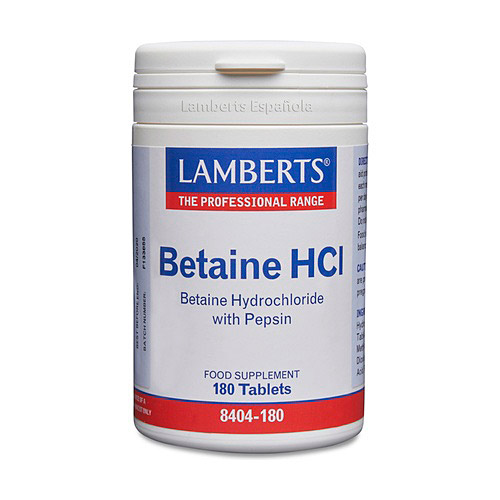 Betaina HCI con pepsina 180tabl LAMBERTS
