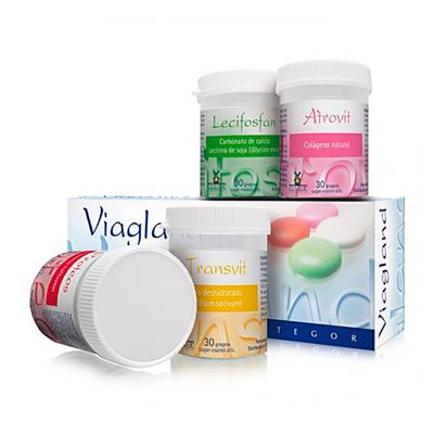 Viagland grageas 4 envases (uno de cada composición) con 30 grageas cada uno TEGOR