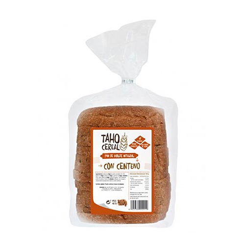 Pan de molde integral con centeno 400g TAHO CEREAL