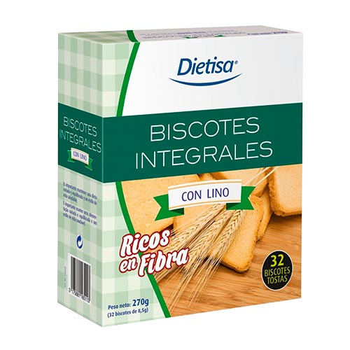 Biscotes integrales con lino 270g DIELISA