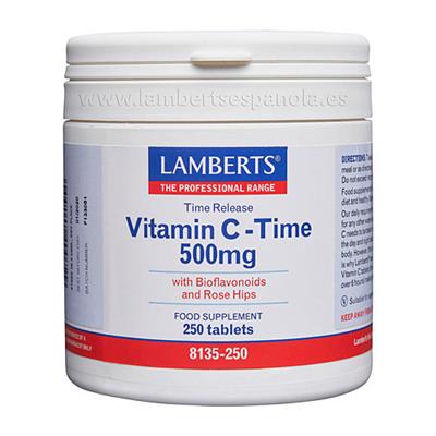 Vitamina C 500mg con Bioflavonoides (Liberación Sostenida) 250tab LAMBERTS