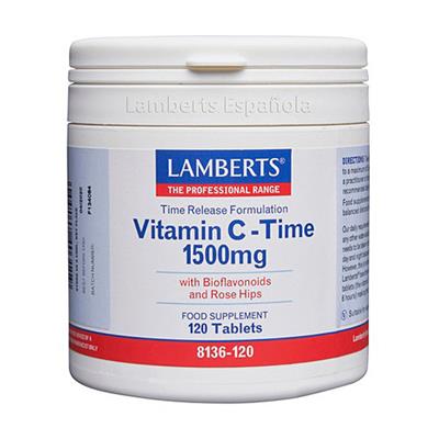 Vitamina C 1500mg con Bioflavonoides (Liberación Sostenida) 120tabs LAMBERTS
