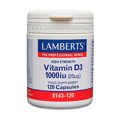Vitamina D3 1000 UI (25µg) 120caps LAMBERTS
