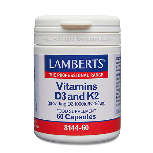 Vitamina D3 1000UI y K2 90µg 60caps LAMBERTS