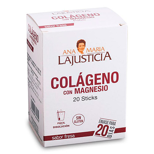 Colágeno con magnensio 20 stick fresa LAJUSTICIA