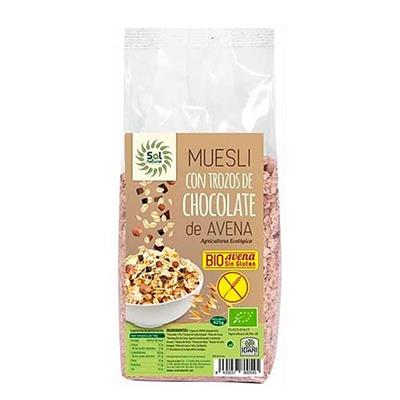 Muesli de avena con trozos de chocolate sin gluten BIO 425g SOLNATURAL
